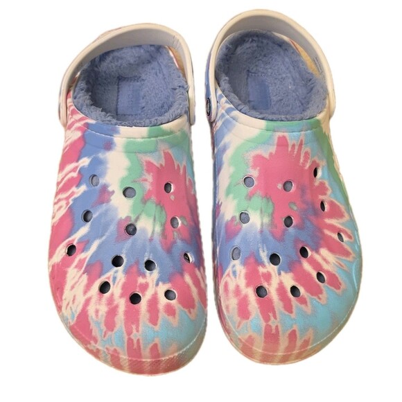 Crocs Shoes Classic Lined Tie Dye Clogs Fuzzy Comfort Slides, Mens Size 11 main image 10